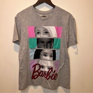 Mattel Barbie Stacked Juniors Short Sleeve Graphic T-shirt NWOT Size Large